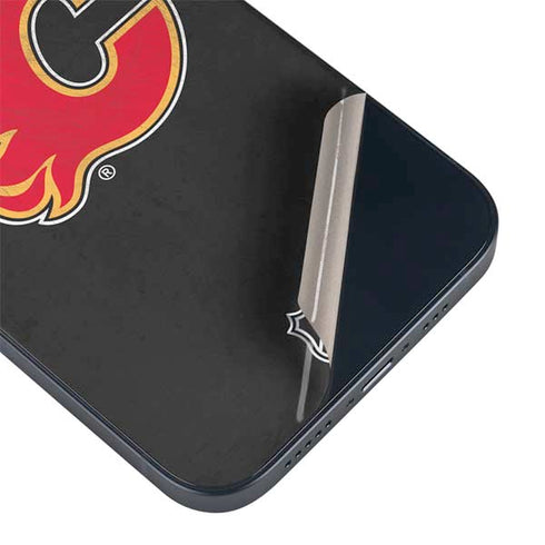 NHL Calgary Flames Distressed iPhone 15 Skin