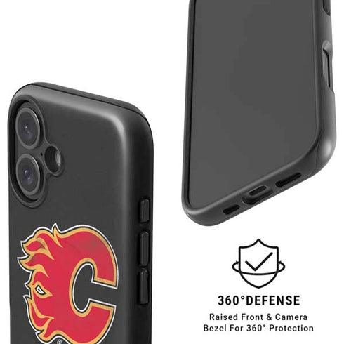 NHL Calgary Flames Distressed iPhone 16 Magsafe Impact Case