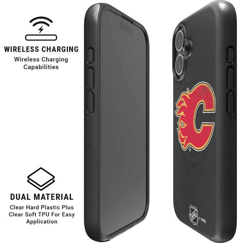 NHL Calgary Flames Distressed iPhone 16 Magsafe Impact Case