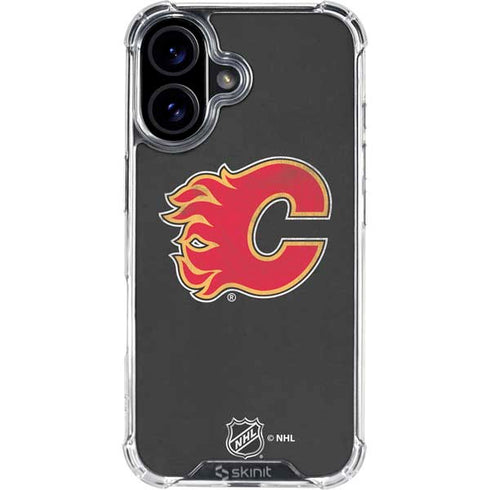 NHL Calgary Flames Distressed iPhone 16 Plus Clear Case