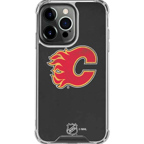 NHL Calgary Flames Distressed iPhone 16 Pro Max Clear Case