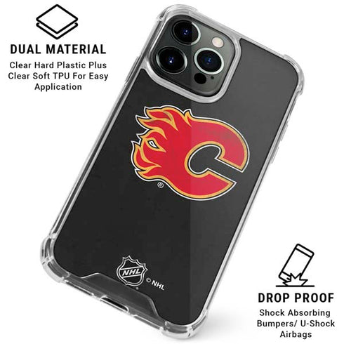 NHL Calgary Flames Distressed iPhone 16 Pro Max Clear Case