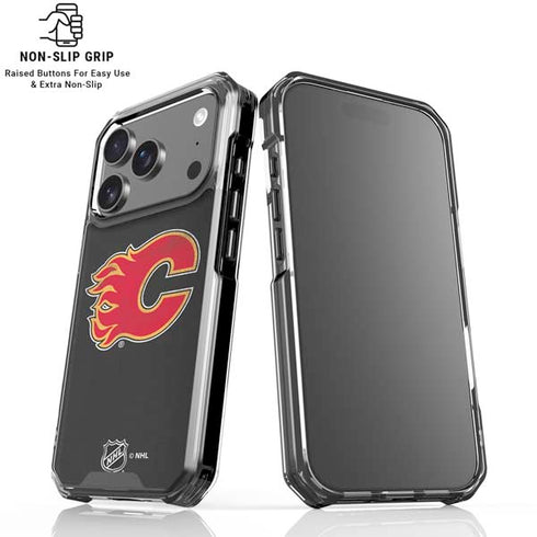 NHL Calgary Flames Distressed iPhone 18 Pro Clear Case