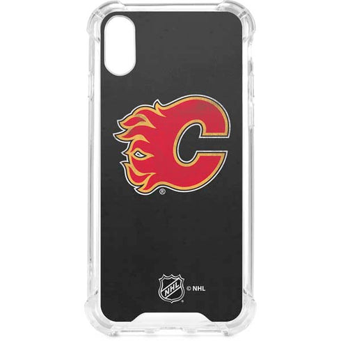 NHL Calgary Flames Distressed iPhone XS Clear Case