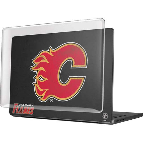NHL Calgary Flames Distressed MacBook Pro 14in (2021-24) Case plus Skin