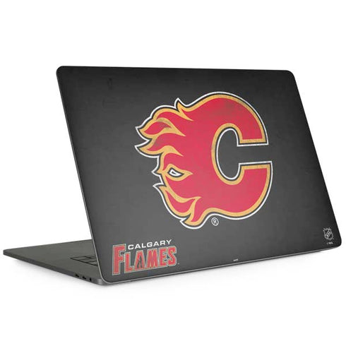 NHL Calgary Flames Distressed MacBook Skins