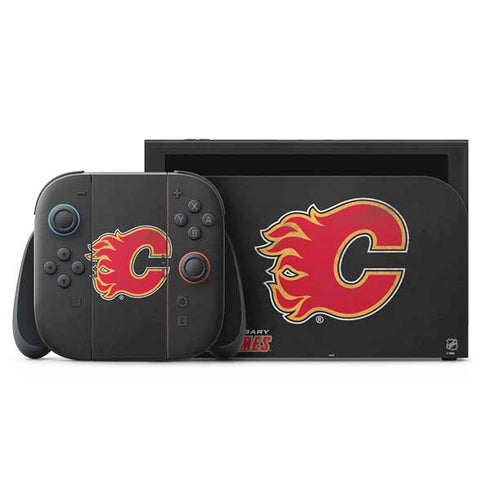 NHL Calgary Flames Distressed Nintendo Skins