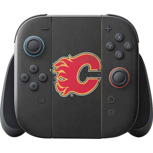 NHL Calgary Flames Distressed Nintendo Switch 2 (2025) with Joy-Con Skin