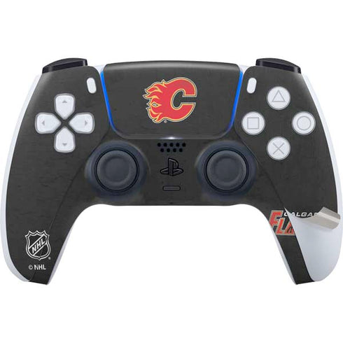 NHL Calgary Flames Distressed PS5 Pro Disk Bundle Skin