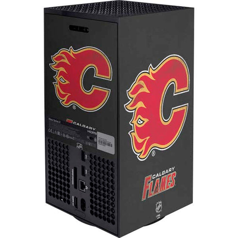 NHL Calgary Flames Distressed XBox Series X Digital Edition Bundle Skin