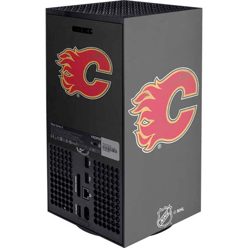 NHL Calgary Flames Distressed XBox Series X Digital Edition Console Skin