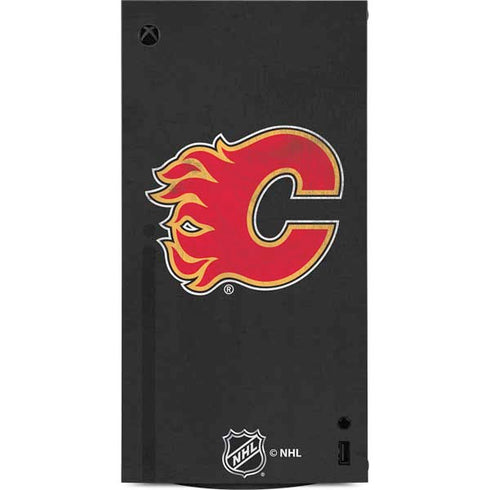 NHL Calgary Flames Distressed XBox Series X Digital Edition Console Skin