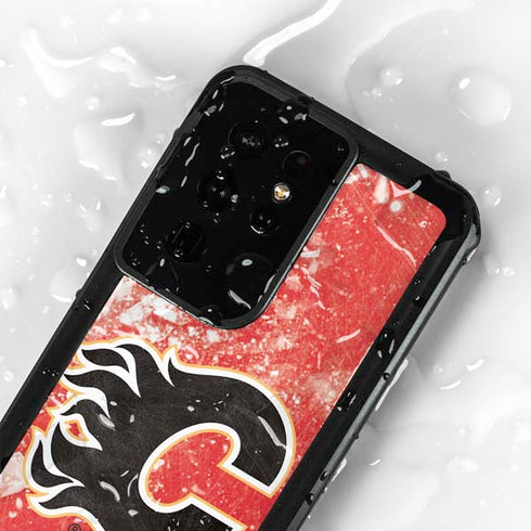 NHL Calgary Flames Frozen Galaxy S24 Ultra Waterproof Case