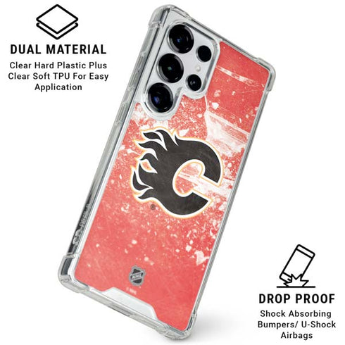 NHL Calgary Flames Frozen Galaxy S25 Ultra Clear Case
