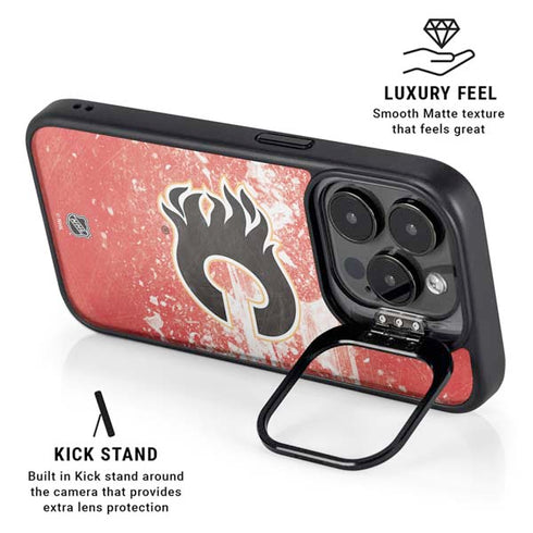 NHL Calgary Flames Frozen iPhone 14 Pro Max Kickstand Case