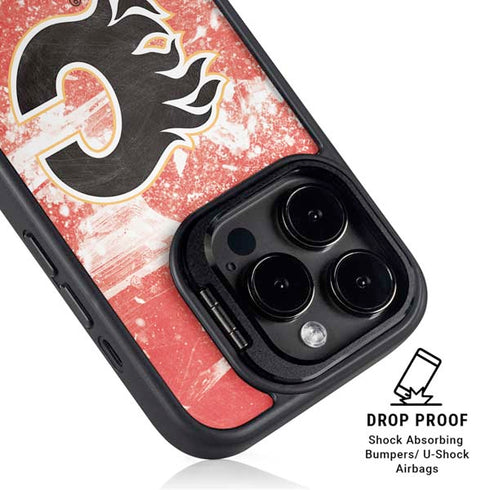 NHL Calgary Flames Frozen iPhone 14 Pro Max Kickstand Case