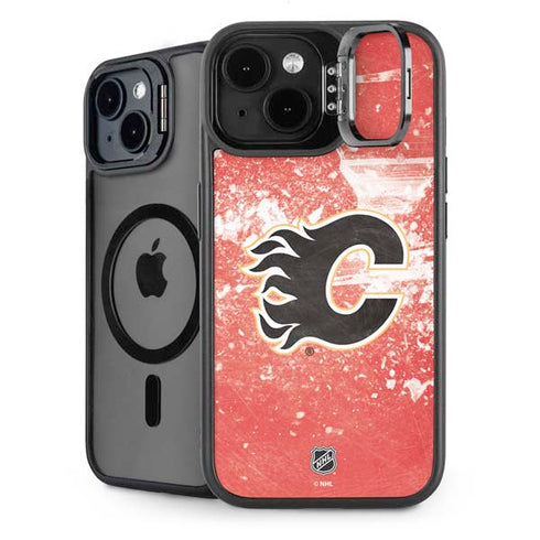 NHL Calgary Flames Frozen iPhone 15 Kickstand Case