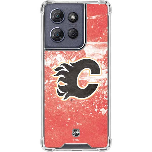 NHL Calgary Flames Frozen Moto G 5G (2025) Clear Case