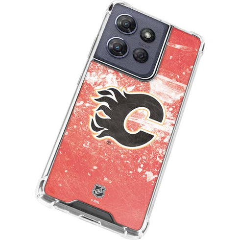 NHL Calgary Flames Frozen Moto G 5G (2025) Clear Case