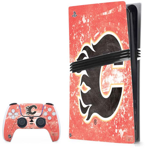 NHL Calgary Flames Frozen PS5 Pro Bundle Skin