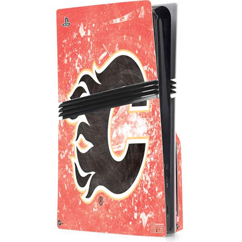 NHL Calgary Flames Frozen PS5 Pro Disk Console Skin