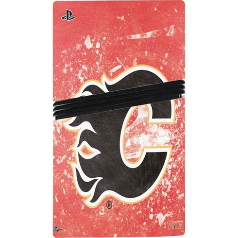 NHL Calgary Flames Frozen PS5 Pro Disk Console Skin