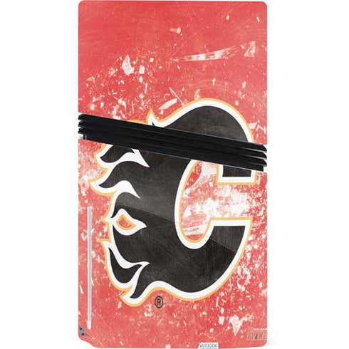 NHL Calgary Flames Frozen PS5 Pro Disk Console Skin