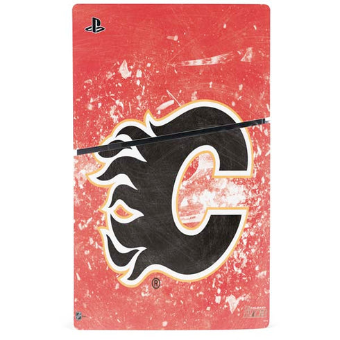 NHL Calgary Flames Frozen PS5 Slim Digital Edition Console Skin
