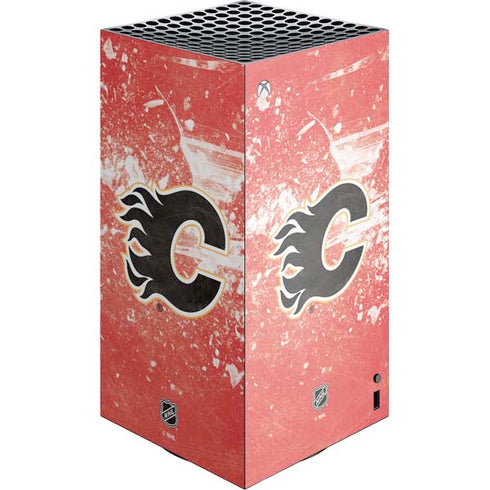 NHL Calgary Flames Frozen XBox Series X Digital Edition Console Skin