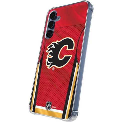 NHL Calgary Flames Home Jersey Galaxy A35 5G Clear Case