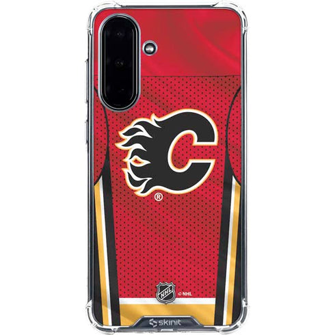 NHL Calgary Flames Home Jersey Galaxy A36 5G Clear Case