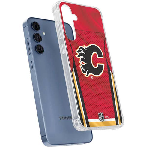 NHL Calgary Flames Home Jersey Galaxy A55 5G Clear Case