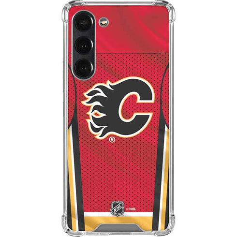 NHL Calgary Flames Home Jersey Galaxy S24 FE Clear Case