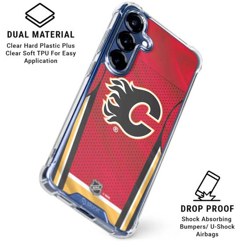 NHL Calgary Flames Home Jersey Galaxy S25 FE Clear Case