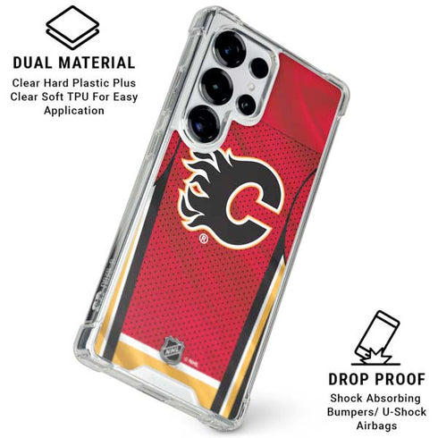 NHL Calgary Flames Home Jersey Galaxy S25 Ultra Clear Case