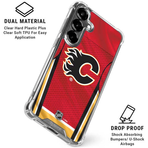 NHL Calgary Flames Home Jersey Galaxy S26 Plus Clear Case