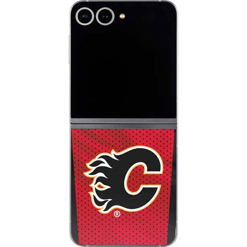 NHL Calgary Flames Home Jersey Galaxy Z Flip6 Skin