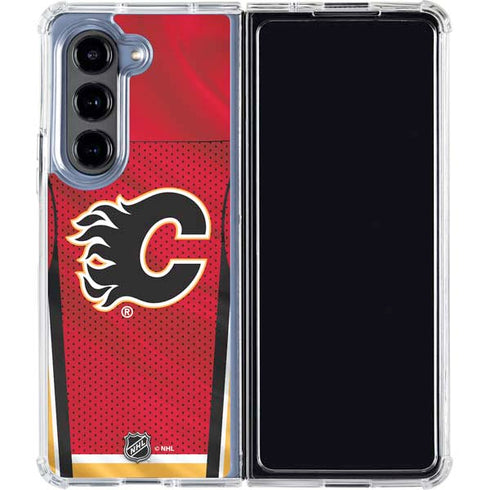 NHL Calgary Flames Home Jersey Galaxy Z Fold5 5G Clear Case