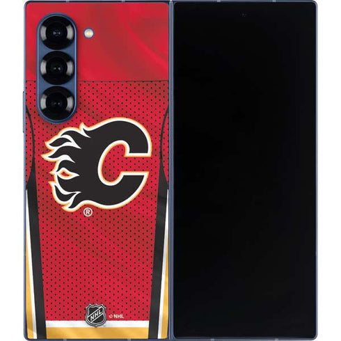 NHL Calgary Flames Home Jersey Galaxy Z Fold6 Skin