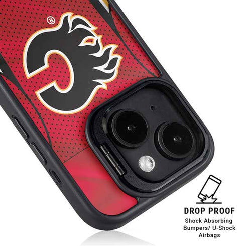 NHL Calgary Flames Home Jersey iPhone 15 Plus Kickstand Case