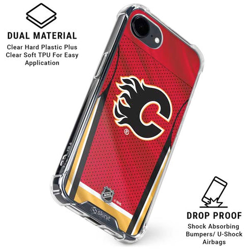 NHL Calgary Flames Home Jersey iPhone 16e Clear Case