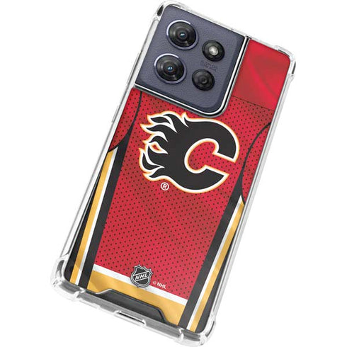 NHL Calgary Flames Home Jersey Moto G 5G (2025) Clear Case