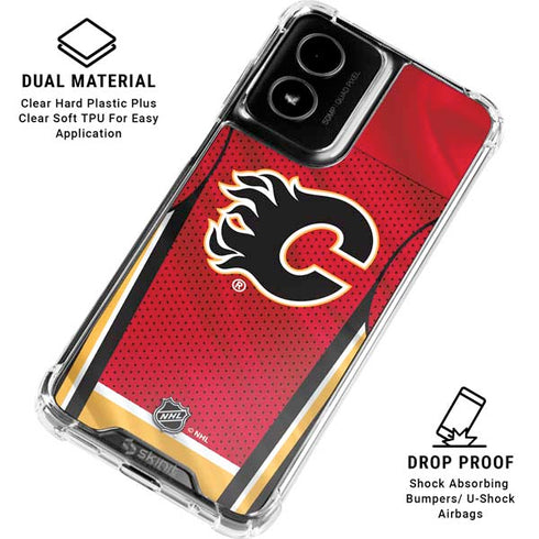 NHL Calgary Flames Home Jersey Moto G Power 5G (2024) Clear Case
