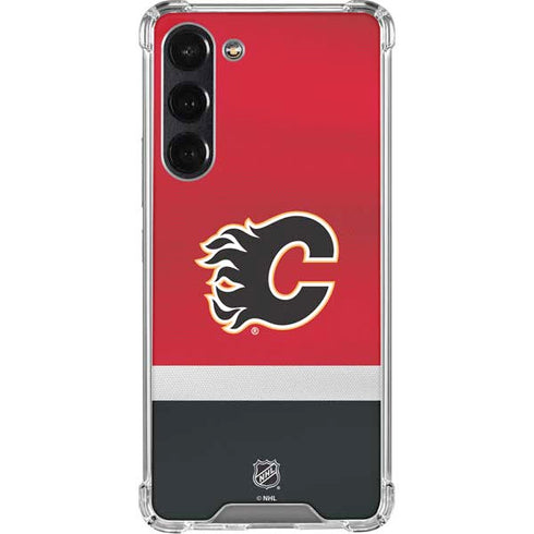 NHL Calgary Flames Jersey Galaxy S24 FE Clear Case
