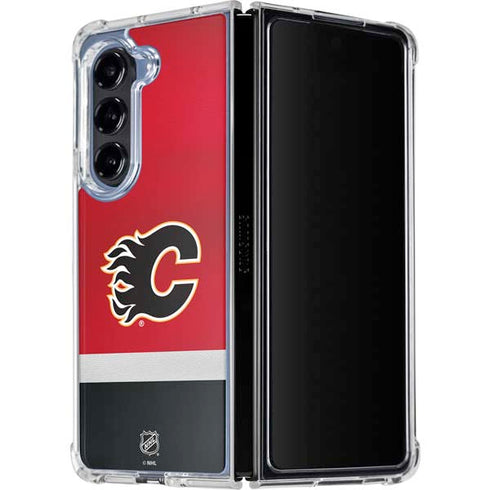 NHL Calgary Flames Jersey Galaxy Z Fold5 5G Clear Case
