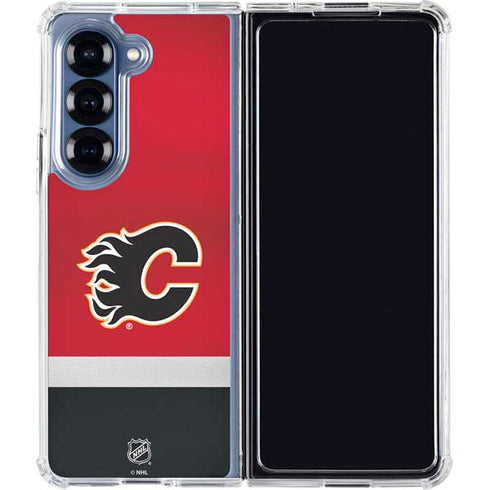 NHL Calgary Flames Jersey Galaxy Z Fold6 Clear Case