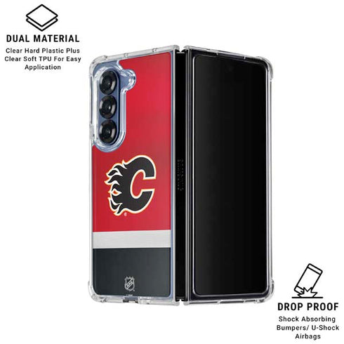 NHL Calgary Flames Jersey Galaxy Z Fold6 Clear Case
