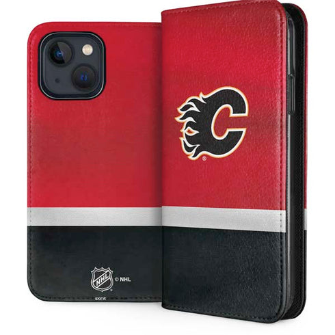 NHL Calgary Flames Jersey iPhone 15 Plus Folio Case