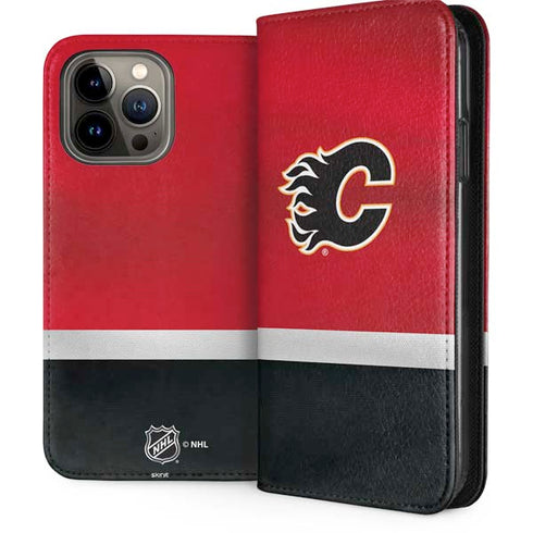 NHL Calgary Flames Jersey iPhone 15 Pro Max Folio Case