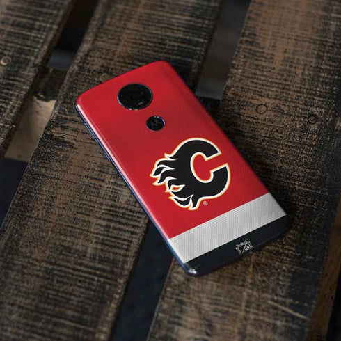 NHL Calgary Flames Jersey Moto E5 Plus Skin
